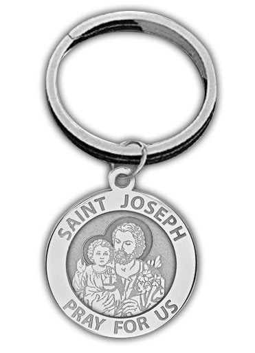 Saint Joseph Religious Engravable Keychain
