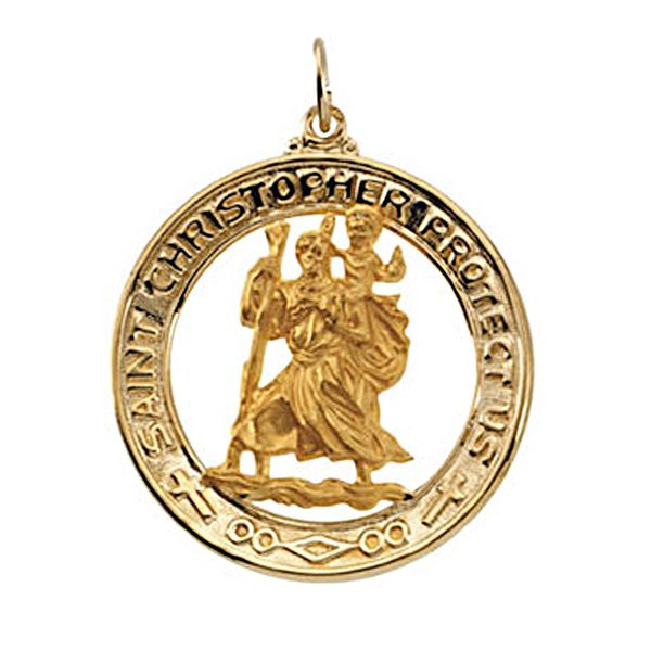 Saint Christopher Round Cut-Out Religious Medal