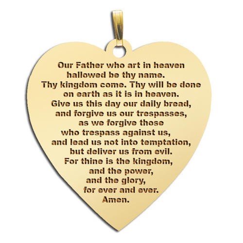 "Lord's Prayer" Heart Pendant