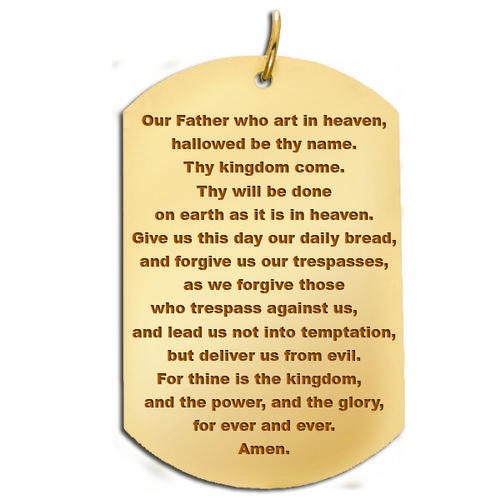 "Lord's Prayer" Dog Tag Block Pendant