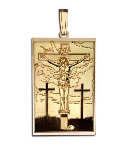 "The Crucifixion of Jesus" Doubled Sided Rectangle Medal