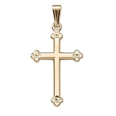 14K Yellow or White Gold Solid Cross Pendant