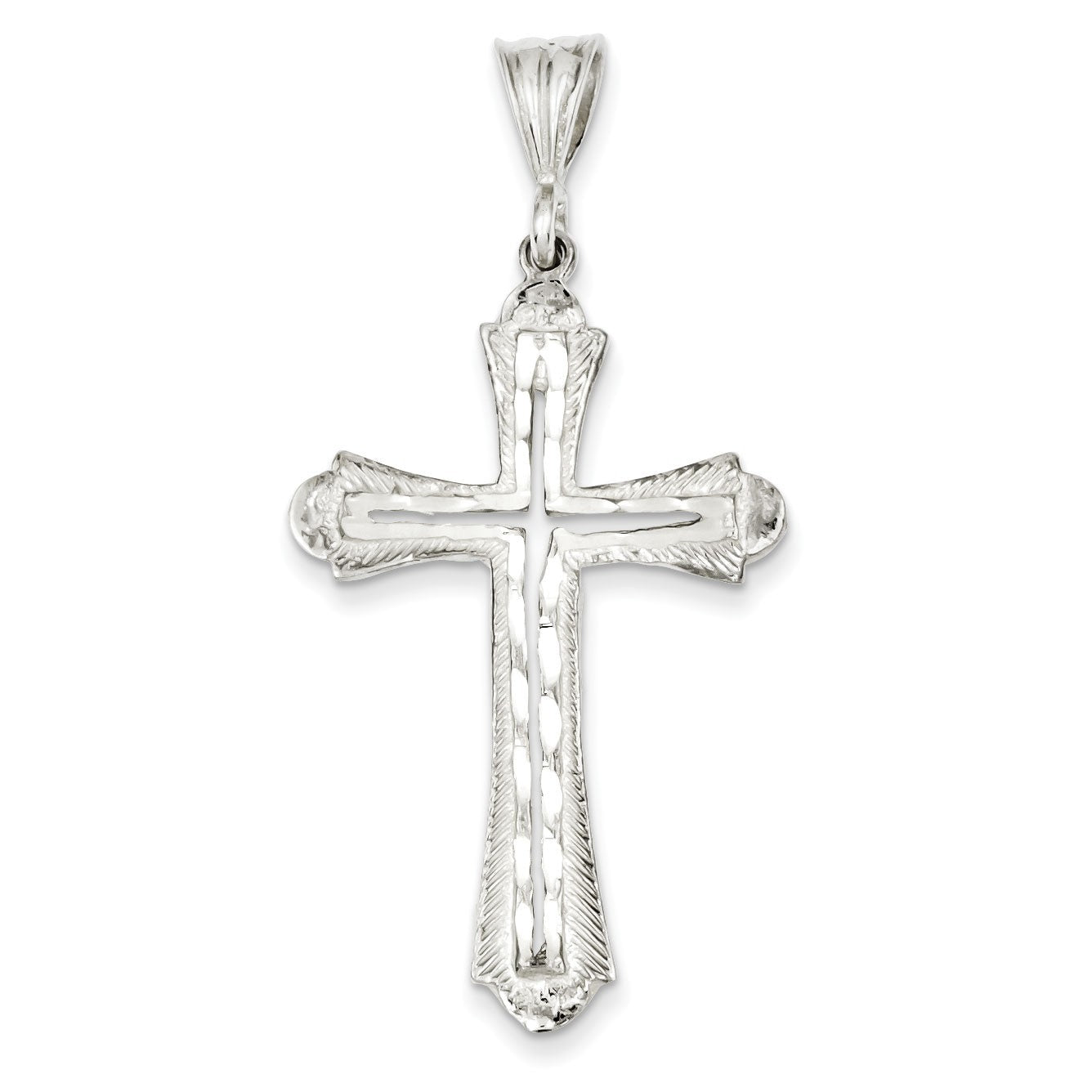 Sterling Silver Diamond-cut Cross Pendant