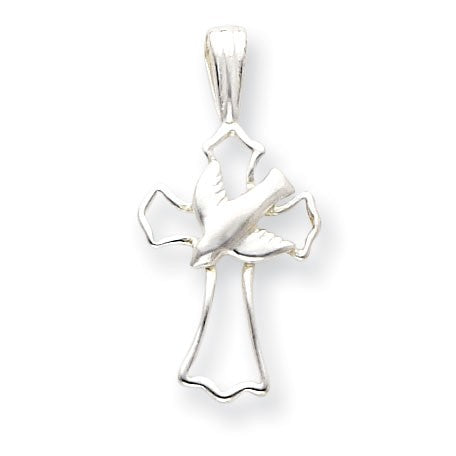 Sterling Silver Dove Cross Pendant