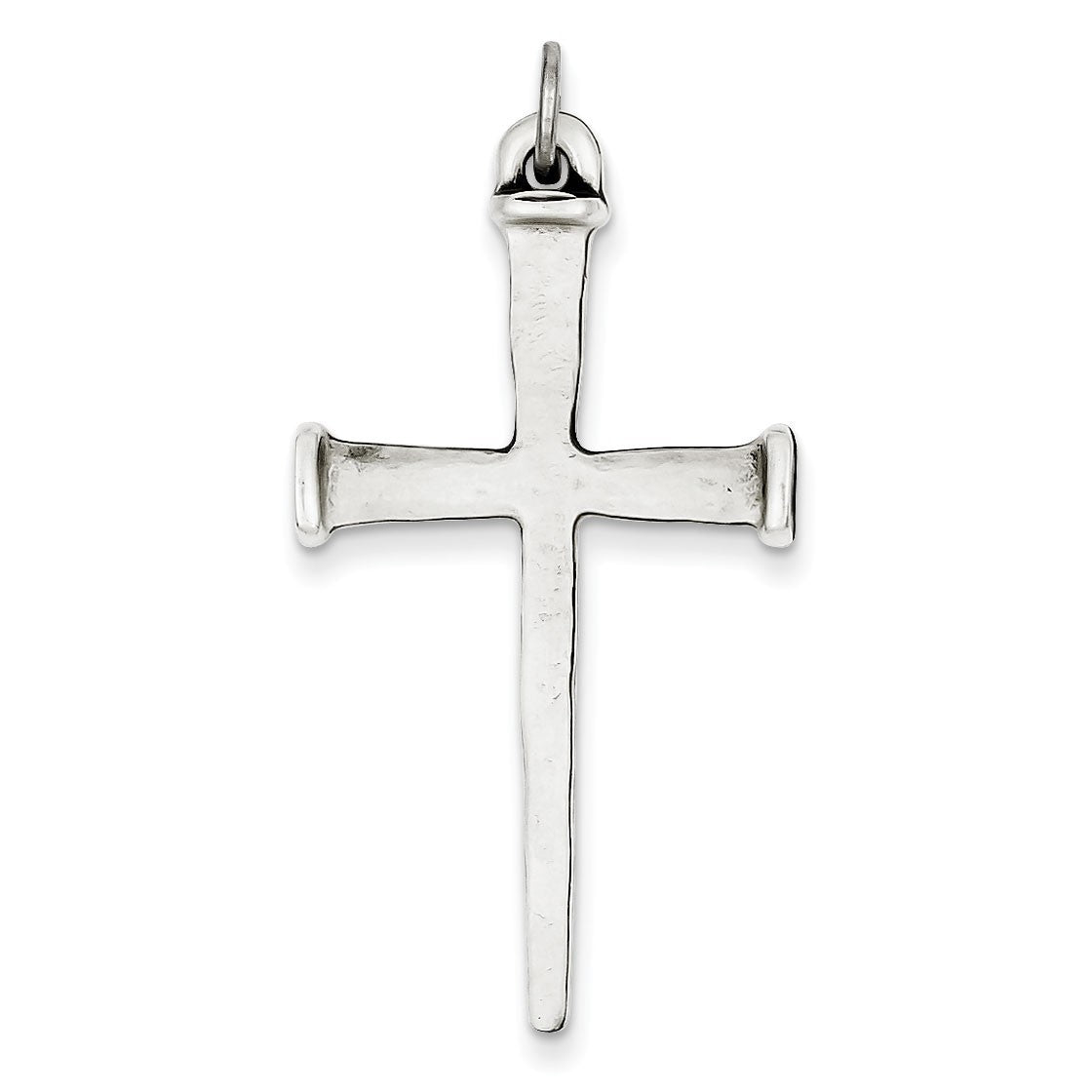 Sterling Silver Antiqued Nail Cross Pendant