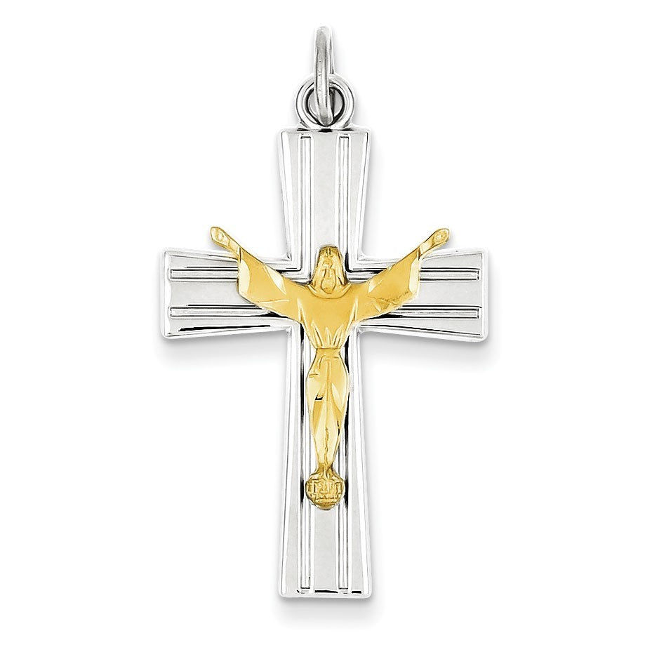 Sterling Silver & Vermeil Crucifix Charm
