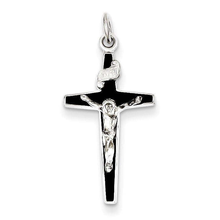 Sterling Silver Enameled Crucifix Charm