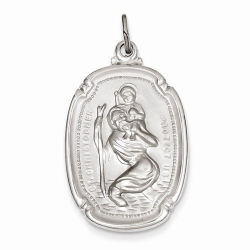 Saint Christopher Rectangle Medal With Border