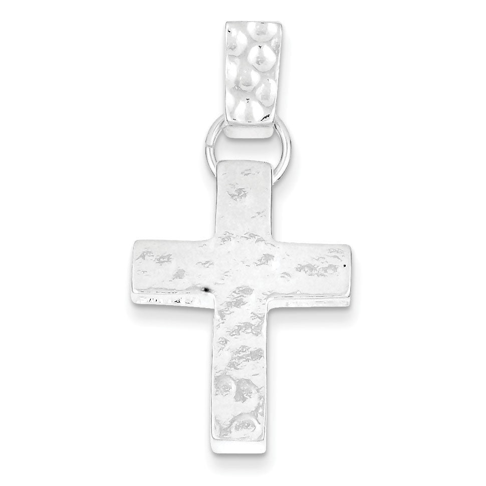 Sterling Silver Hammered  Cross Pendant