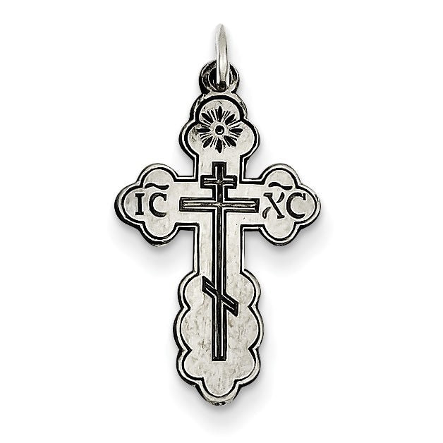 Sterling Silver Eastern Orthodox Cross Charm