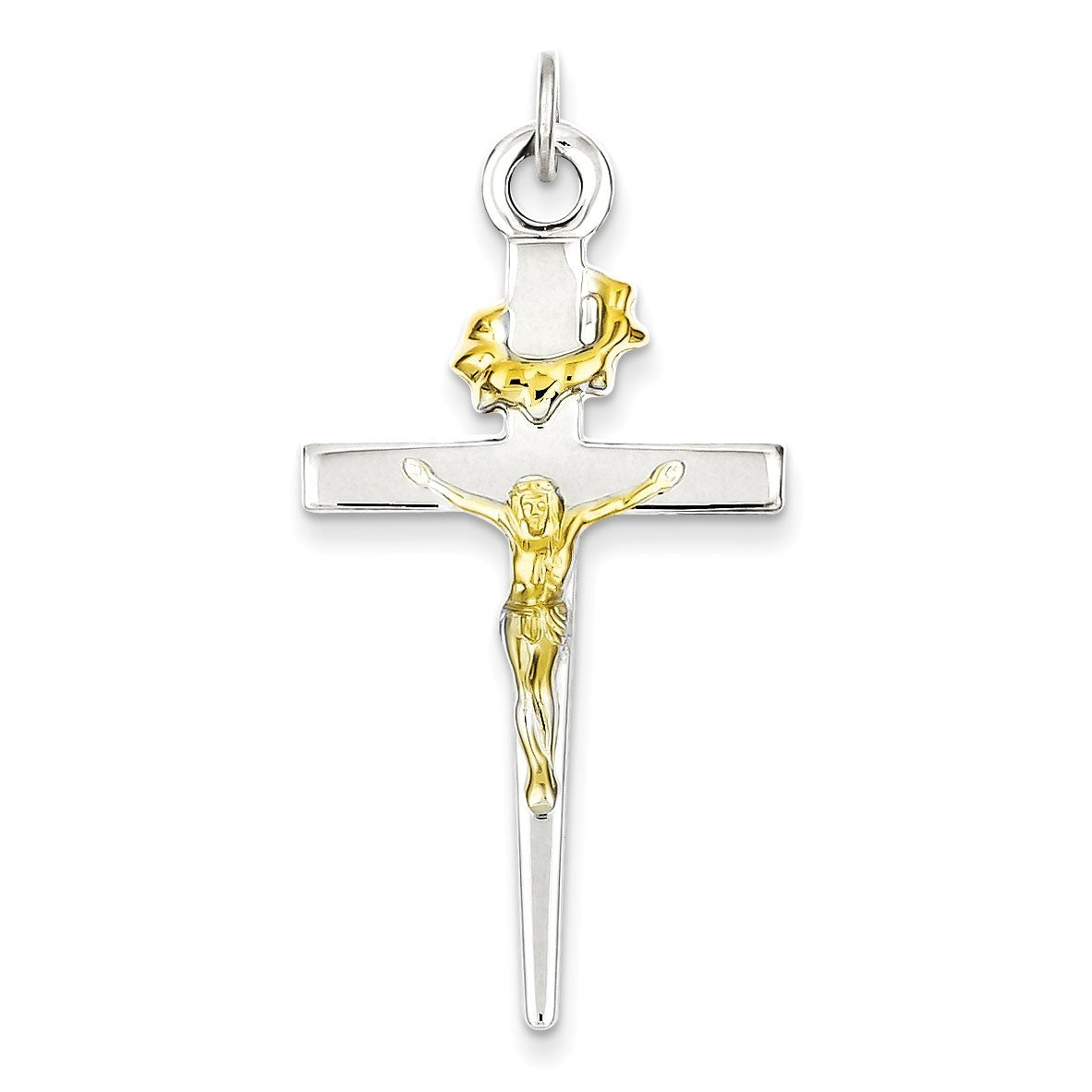 Sterling Silver & 18k Gold -plated Crucifix Pendant