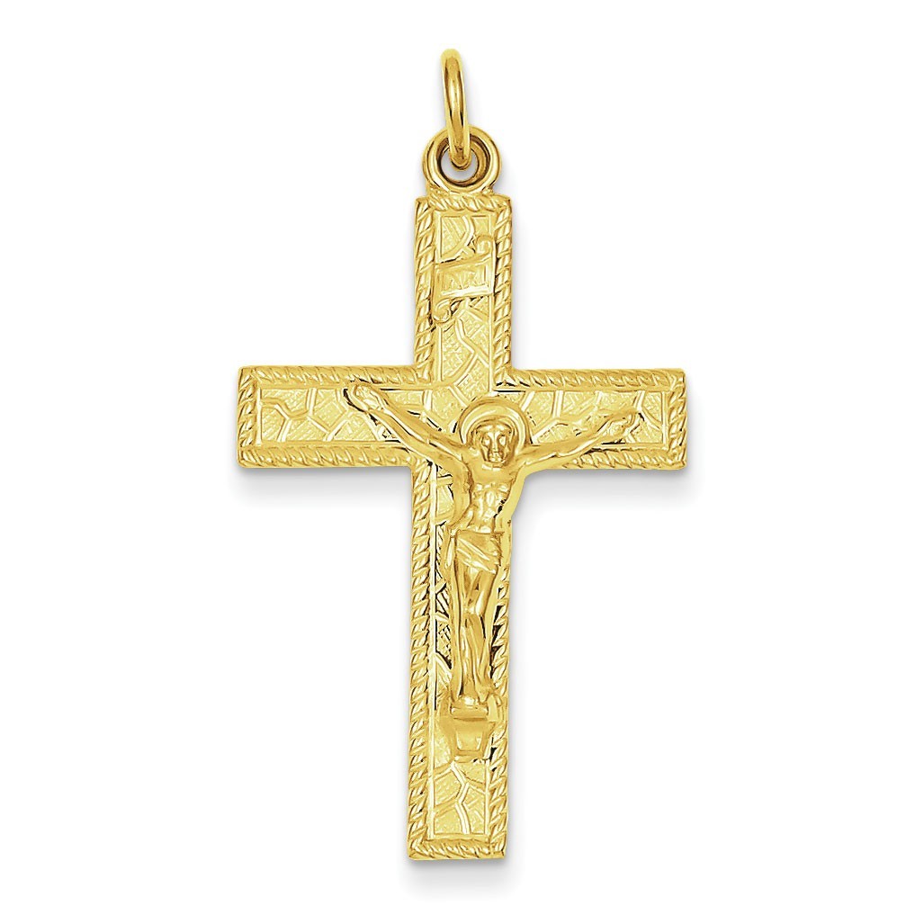 Sterling Silver & 24k Gold -plated INRI Crucifix Pendant