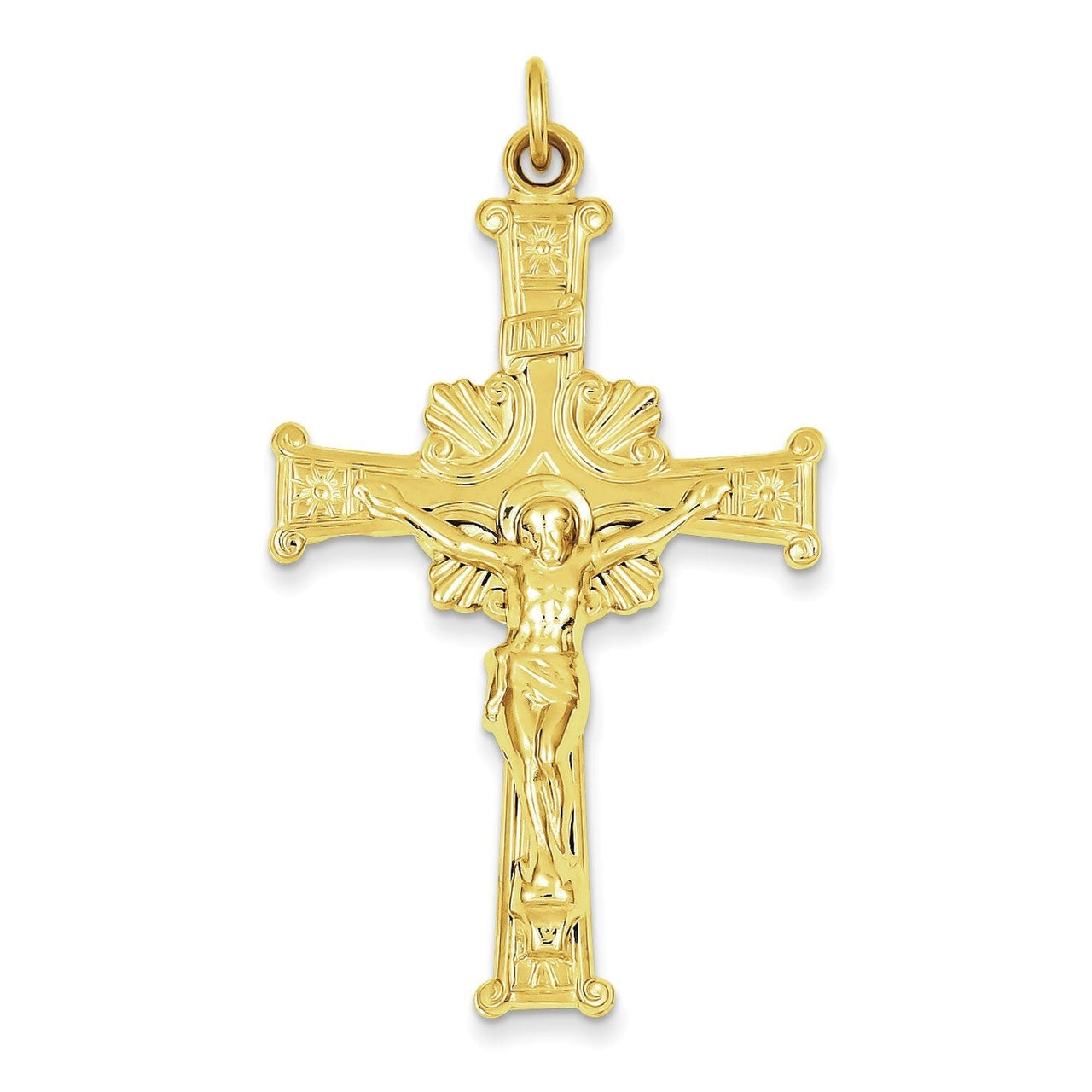 Sterling Silver & 24k Gold -plated INRI Crucifix Pendant