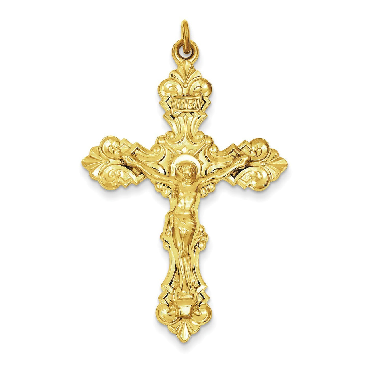 Sterling Silver & 24k Gold -plated INRI Crucifix Pendant
