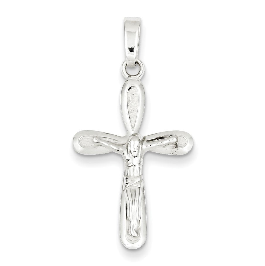 Sterling Silver Polished and Textured Crucifix Pendant