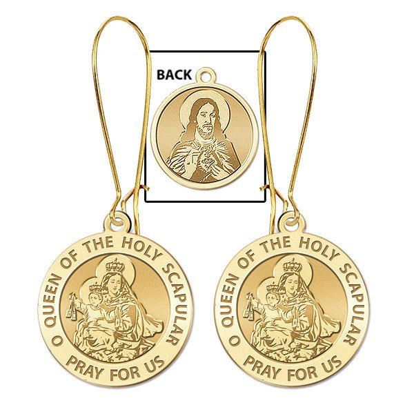 Scapular Medal [Double Sided] Earrings