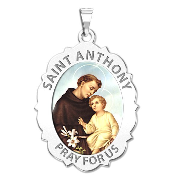 Saint Anthony Scalloped Medal "Color"
