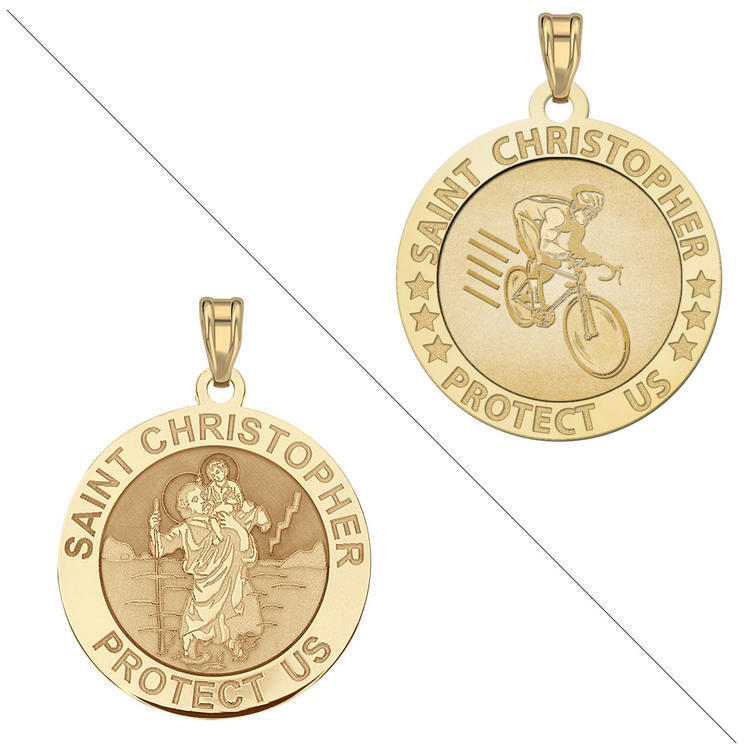 Cycling - Saint Christopher Doubledside Sports Religious Medal "EXCLUSIVE"