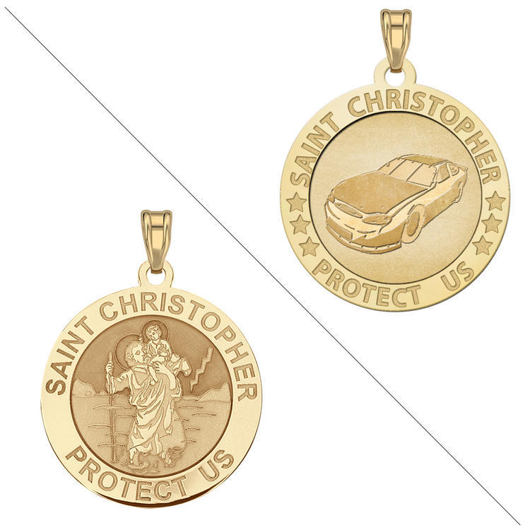 Racing - Saint Christopher Doubledside Sports Religious Medal "EXCLUSIVE"