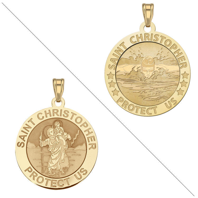 Swimmer (male) - Saint Christopher Doubledside Sports Religious Medal