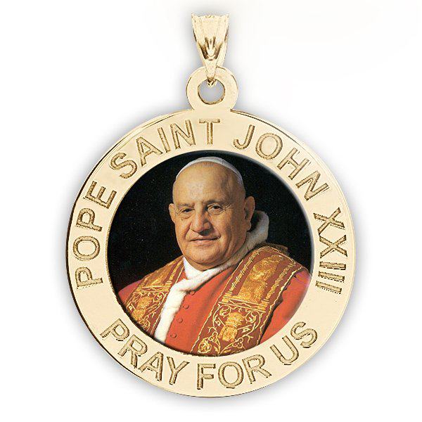Pope Saint John XXIII Religious Round Color Laser Medal