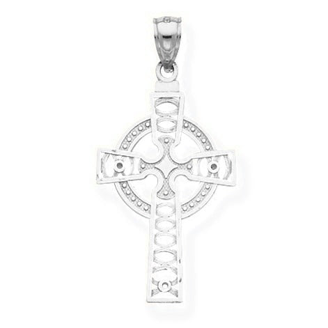 Celtic Cross w/Eternity Circle Pendant - Silver/Stainless