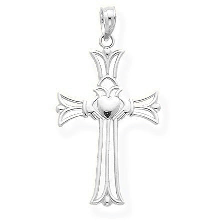 Claddagh Cross Pendant - Silver/Stainless