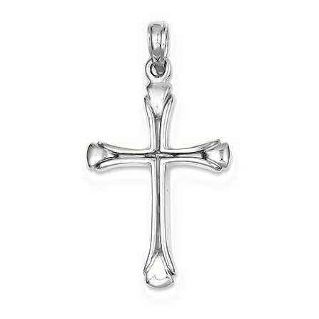 Cross with Triangle Tips Pendant - Silver/Stainless