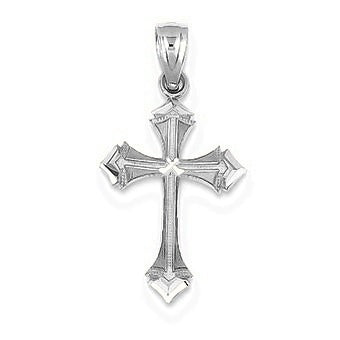 Diamond-cut Passion Cross Charm - Silver/Stainless