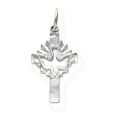 Dove Cross Charm - Silver/Stainless