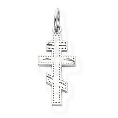 Eastern Orthodox Cross Charm - Silver/Stainless