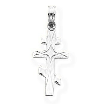 Eastern Orthodox Cross Pendant - Silver/Stainless