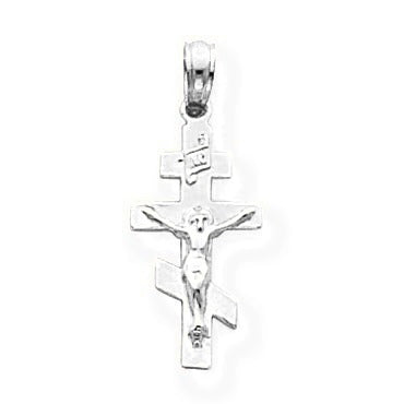Eastern Orthodox Crucifix Charm - Silver/Stainless