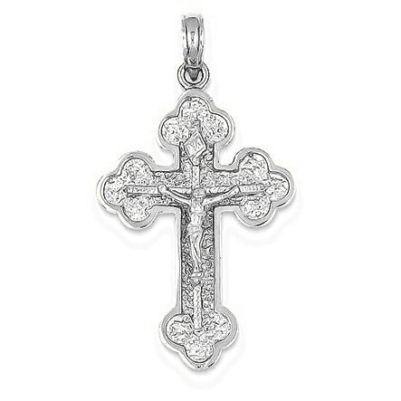 INRI Budded Crucifix Pendant - Silver/Stainless