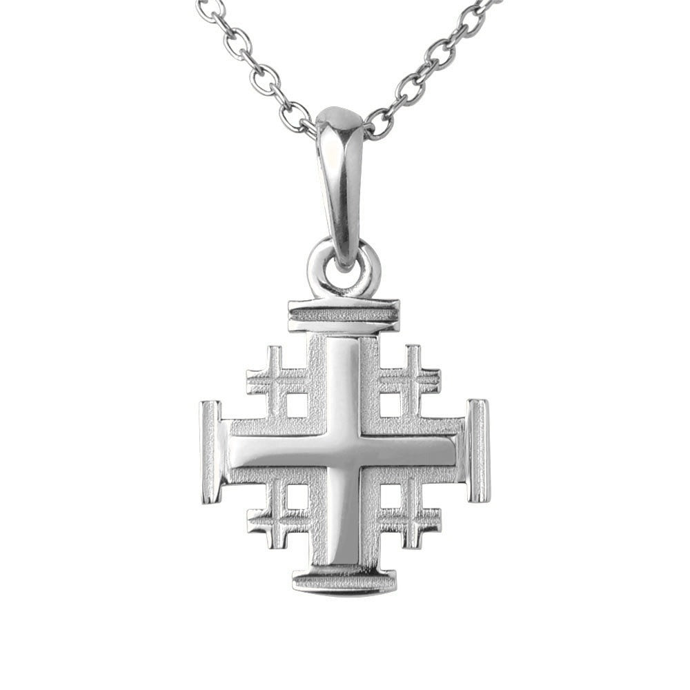 Jerusalem Cross Charm - Silver/Stainless