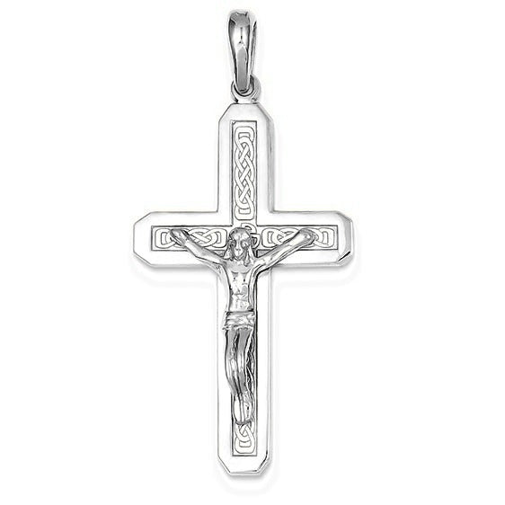 Polished Crucifix Pendant - Silver/Stainless
