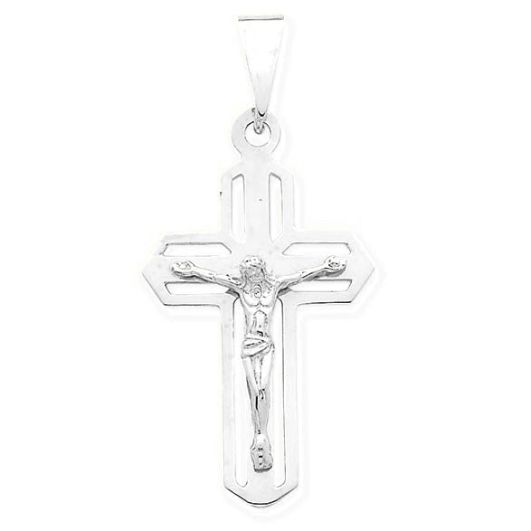 Polished Crucifix Pendant - Silver/Stainless