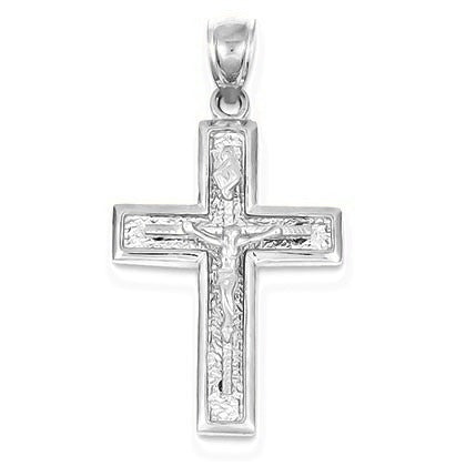 Polished Crucifix Pendant - Silver/Stainless