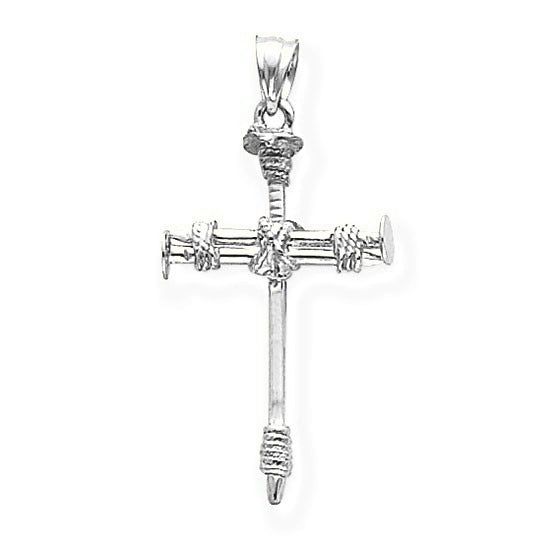 Polished Nail Cross Pendant - Silver/Stainless