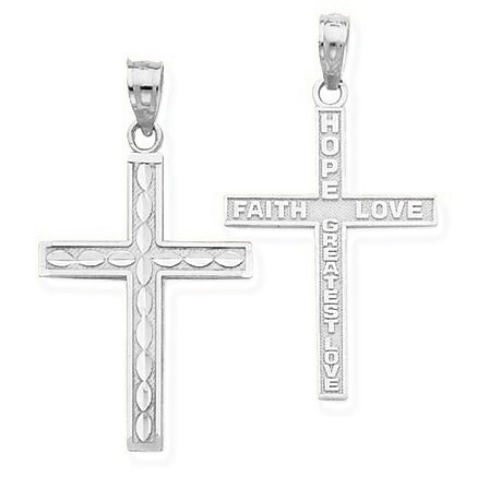 Reversible Cross Pendant - Silver/Stainless