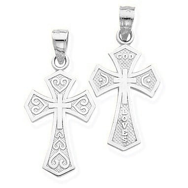 Reversible Passion Cross Pendant - Silver/Stainless
