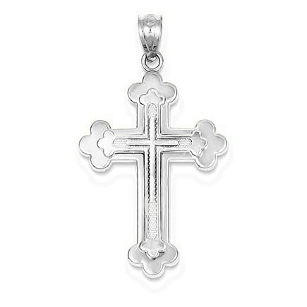Budded Cross Pendant - Silver/Stainless