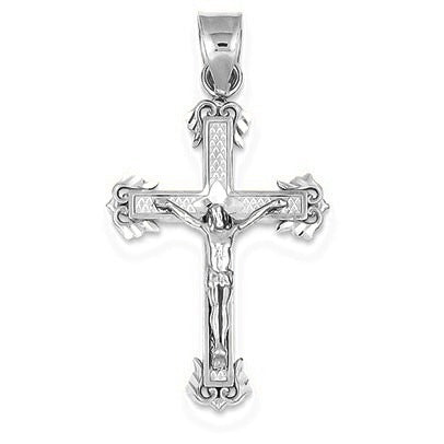 Diamond-cut Crucifix Pendant - Silver/Stainless