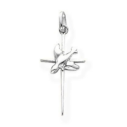 Dove Cross Pendant - Silver/Stainless