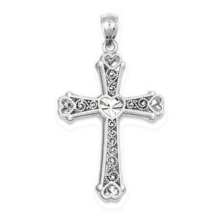 Hearts Cross Pendant - Silver/Stainless