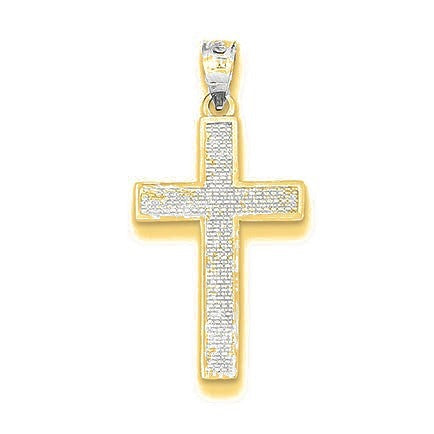 Cross Pendant - Gold with Silver Accents