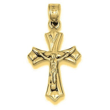 Reversible Crucifix/Cross Pendant - Gold