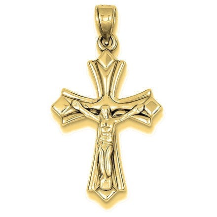 Reversible Crucifix/Cross Pendant - Gold