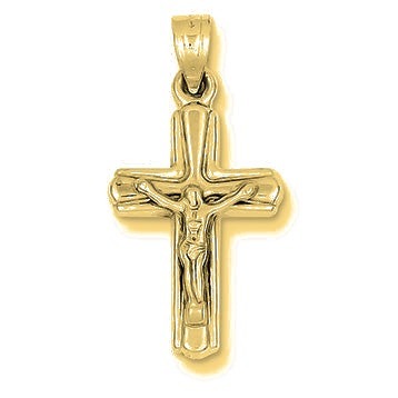 Reversible Crucifix/Cross Pendant - Gold
