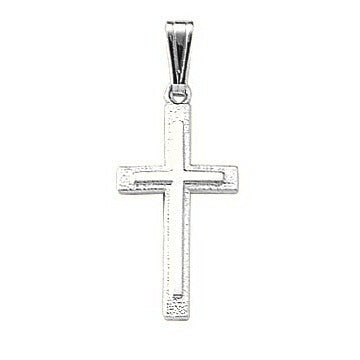 Solid Cross Pendant - Silver/Stainless